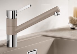 Смеситель для кухни Blanco Tivo SILGRANIT® однорычажный  хром/серый беж 517609