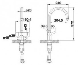 Смеситель для кухни Blanco Trima двухрычажный хром 520840