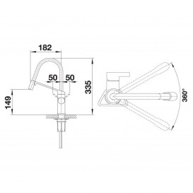 Смеситель для кухни Blanco VIU-S однорычажный 4 съемных шланга хром 524813