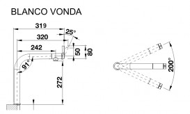 Змішувач для кухні Blanco Vonda змішувач хром 518434