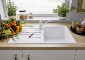 Смеситель для кухни Blanco Wega II однорычажный хром/белый 526408