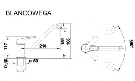Смеситель для кухни Blanco Wega SILGRANIT® однорычажный  мускат 521733