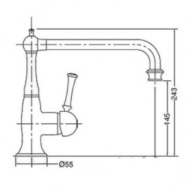 ЗМІШУВАЧ ДЛЯ КУХНІ BUGNATESE DENVER Одноважільний ретростиль ХРОМ DENCR6482