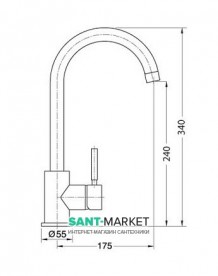 ЗМІШУВАЧ ДЛЯ КУХНІ BUGNATESE KOBUK Одноважільний ЧОРНИЙ KOBOP2282