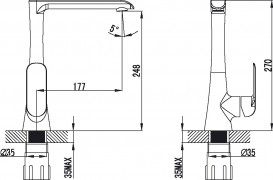 Змішувач для кухні Devit Iven одноважільний латунь хром 43108141