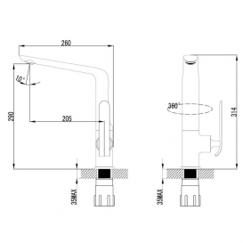 Змішувач для кухні Devit Katarina одноважільний латунь хром 37508148