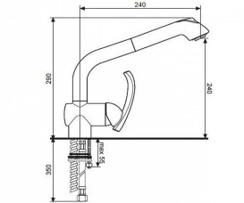 Змішувач для кухні Emmevi Dacota з висувним виливом нікель NS73066