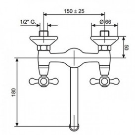Змішувач для кухні Emmevi Deco Classic настінний двухентільний хром CR12005 