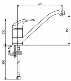 Смеситель для кухни Emmevi Granit Luxor однорычажный гранит GBE 7007R