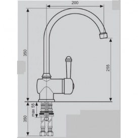 Смеситель для кухни Emmevi Laguna однорычажный хром CR4074