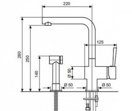 Смеситель для кухни Emmevi Piper однорычажный с лейкой хром CR45067