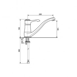 Смеситель для кухни Emmevi Tiffany однорычажный чёрный/золото NO6095