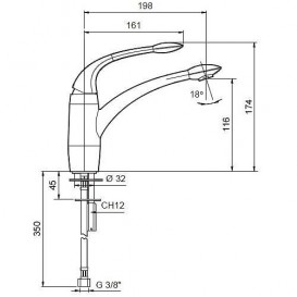 Смеситель для кухни Emmevi Trilly однорычажный синий CBL51007(синий)