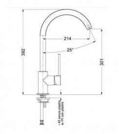 Змішувач для кухні Eurorama Desing одноважільний латунь хром 13528C