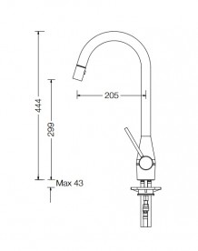 Смеситель для кухни Eurorama Konus с вывижной лейкой хром 700600C