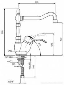 Змішувач для кухні Fima Carlo Frattini Bell одноважільний латунь бронза F3367BR