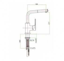 Змішувач для кухні Fiore Kyma з висувним виливом хром 75CR5499