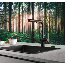 Смеситель для кухни Franke Active L с выдвижной лейкой и ламинарным потоком воды черный матовый 115.0653.382