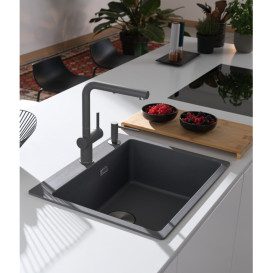 Змішувач для кухні Franke Active L з висувною лійкою сірий сланець 115.0721.464