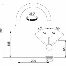 Смеситель для кухни Franke Active Neo Doc с выдвижной лейкой однорычажный латунь хром 115.0373.961