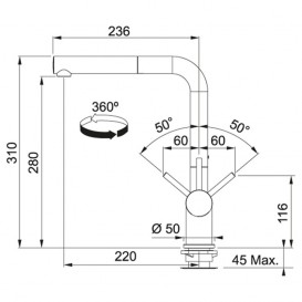 Смеситель для кухни Franke Active Plus Doc однорычажный с выносным изливом латунь покрытие Fragranite хром/миндаль 115.0373.885