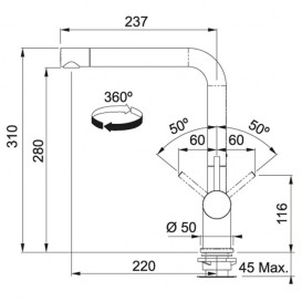 Змішувач для кухні Franke Active Plus змішувач латунь хром 115.0373.790