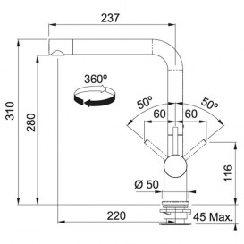 Смеситель для кухни Franke Active Plus однорычажный латунь покрытие Fragranite хром/ваниль 115.0373.800