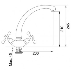 Смеситель для кухни Franke Ambra двухвентильный латунь хром 115.0027.877
