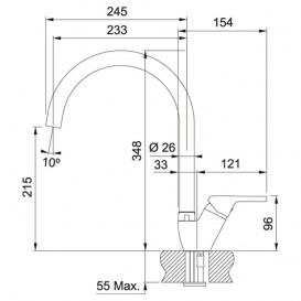 Смеситель для кухни Franke Antea однорычажный латунь ваниль 115.0523.614