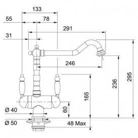 Змішувач для кухні Franke Byblos Двохважеля для водопровідної і фільтрованої води латунь хром 115.0370.682