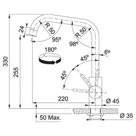Змішувач для кухні Franke Kubus змішувач нержавіюча сталь 115.0529.202