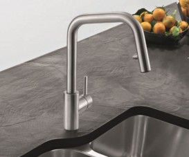 Змішувач для кухні Franke Kubus змішувач з виносним зливом нержавіюча сталь 115.0529.207