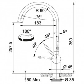 Смеситель для кухни Franke Leda Neo однорычажный нержавеющая сталь 115.0590.046