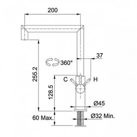 Смеситель для кухни Franke Liberty однорычажный латунь хром 115.0263.750
