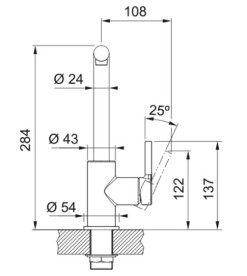 Змішувач для кухні Franke Lina L Shape одноважільний хром 115.0693.230