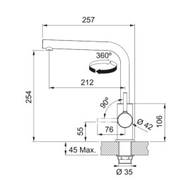 Смеситель для кухни Franke Lina L Shape сахара 115.0728.482