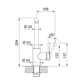 Смеситель для кухни Franke Lina L Shape сахара 115.0728.482