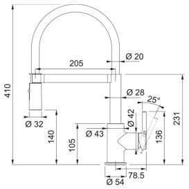 Змішувач для кухні Franke Lina Semi Pro латунь чорний матовий 115.0725.838