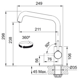 Змішувач для кухні Franke Lina U чорний матовий 115.0728.474