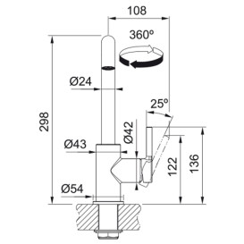 Змішувач для кухні Franke Lina U чорний матовий 115.0728.474