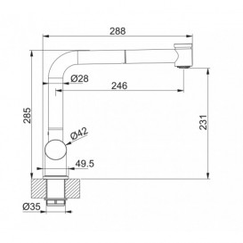 Смеситель для кухни Franke Logik Pull Out однорычажный с выносным изливом латунь хром 115.0081.528