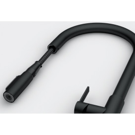 Смеситель для кухни Franke Maris Slim J Pull Down выдвижной излив черный матовый 1120.0730.911