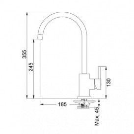 Смеситель для кухни Franke Matrix однорычажный латунь хром 115.0029.625