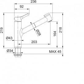 Смеситель для кухни Franke Meos с выдвижной лейкой однорычажный латунь хром 115.0356.121