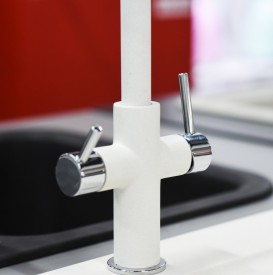 Змішувач для кухні Franke Neptune Clear Water Двохважеля для водопровідної і фільтрованої води латунь хром / білий 115.0370.703