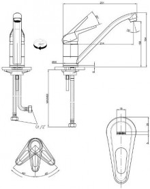 Смеситель для кухни Franke Novara-Plus латунь хром 115.0347.142
