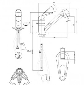 Змішувач для кухні Franke Novara-Plus Pull Out з виносним зливом латунь хром 115.0347.111