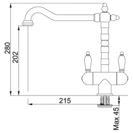 Змішувач для кухні Franke Old-England Bicomand Двохважеля латунь бронза 115.0028.204