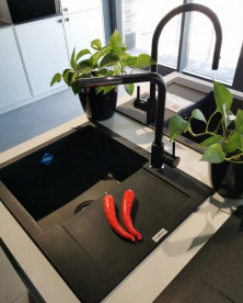 Смеситель для кухни Franke Sirius однорычажный с выдвижной лейкой оникс 115.0668.279