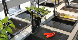 Смеситель для кухни Franke Sirius однорычажный с выдвижной лейкой оникс 115.0668.279